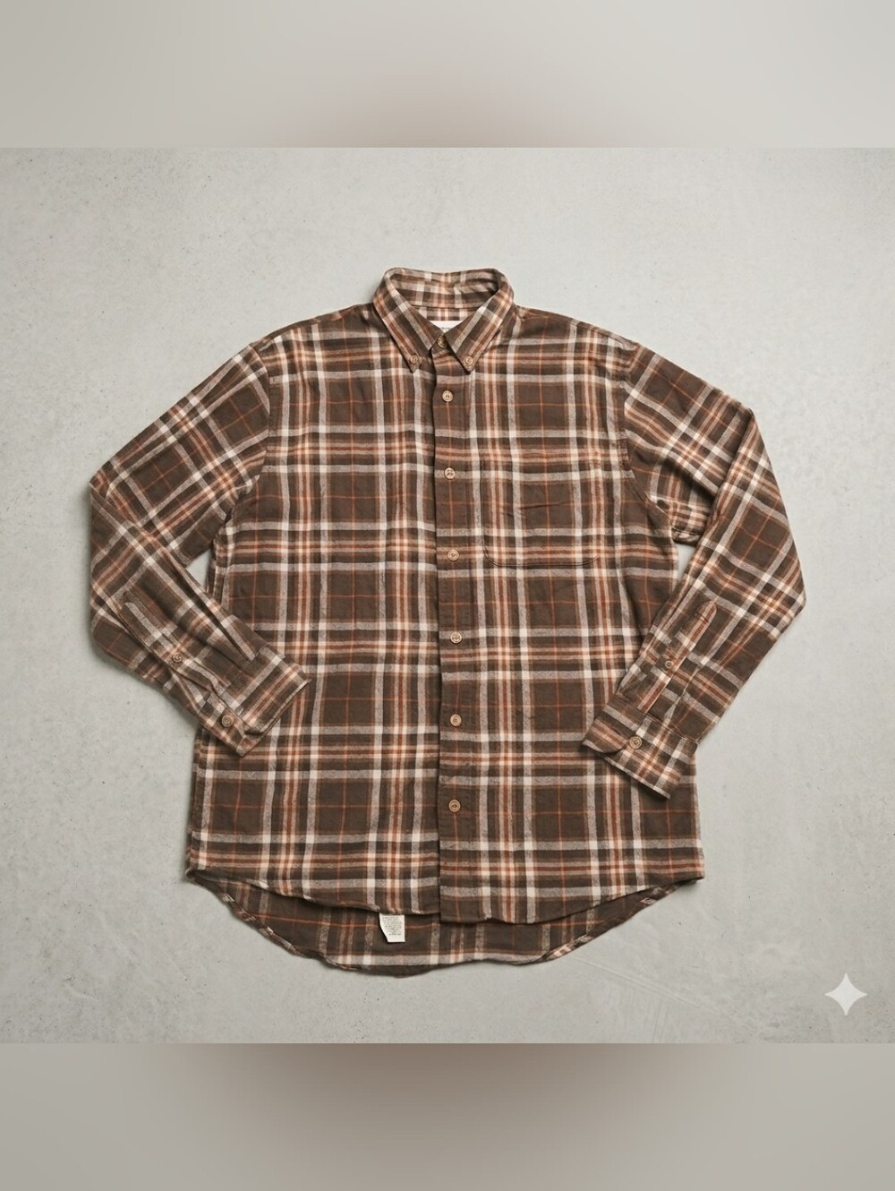 Cabela's Men's Brown Plaid Button-Down Shirt Size M